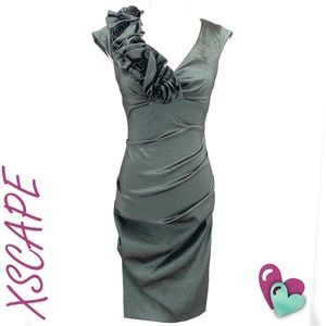 XSCAPE Green cocktail One shoulder dress